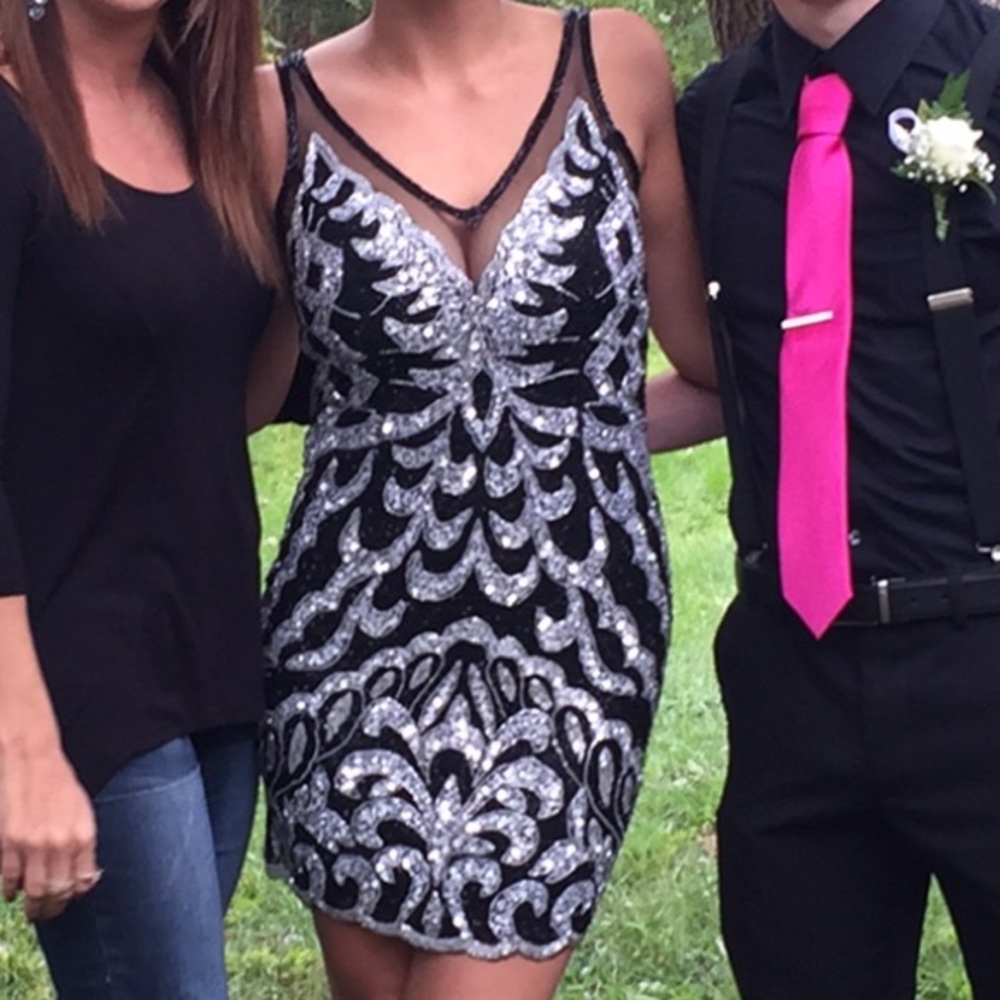 Black and Silver Dress